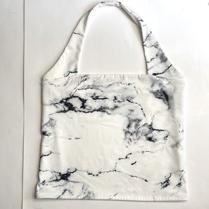 Express White Marble Body Contour Halter Top Size L